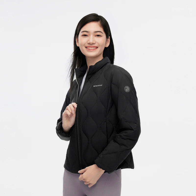 波司登2024秋冬新款女子保暖舒适轻暖鹅绒立领轻薄显瘦羽绒服1024