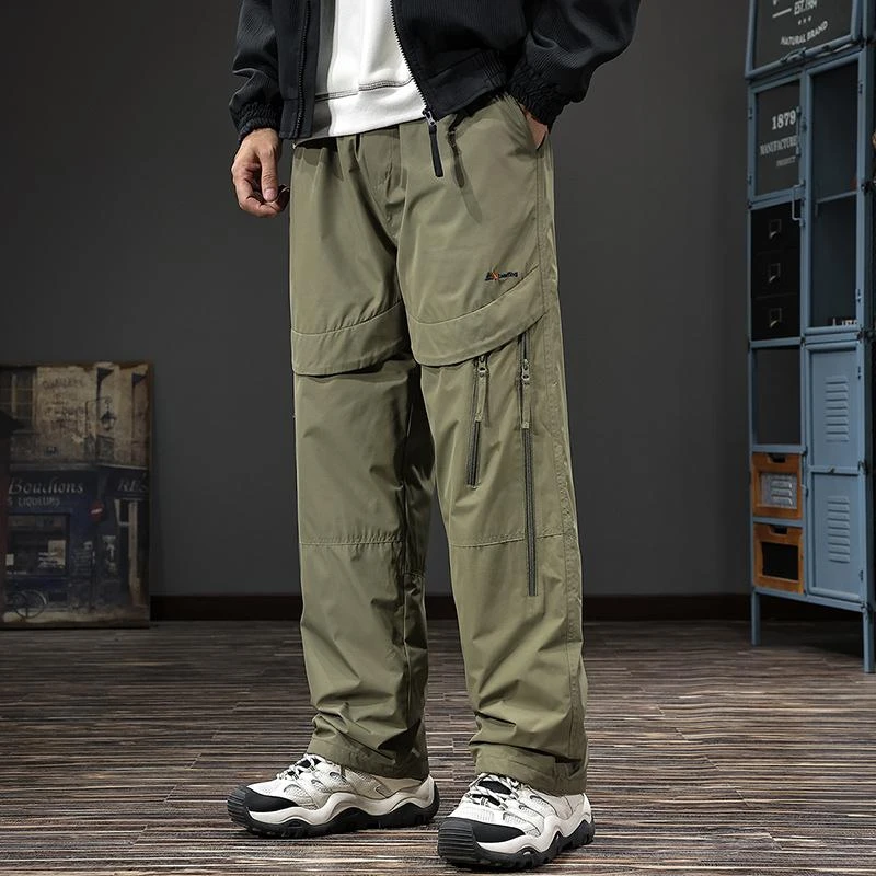2025冬季美式加厚鸭绒羽绒裤男户外登山防水工装裤宽松直筒休闲裤