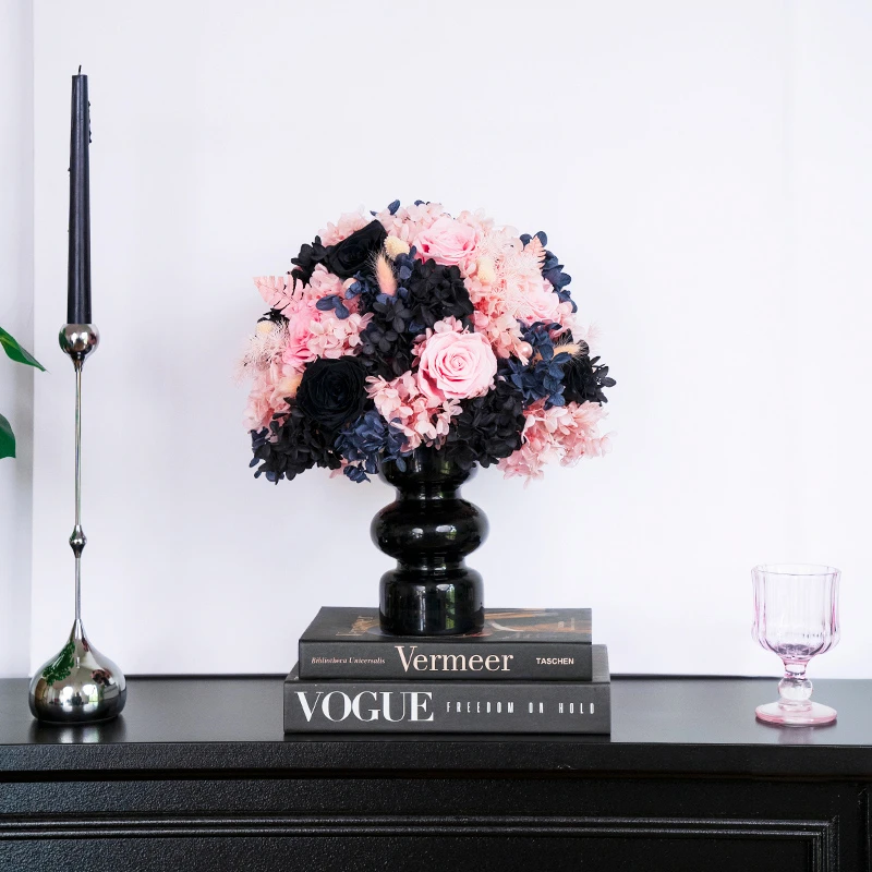 Joyflower手捧永生花玫瑰花家居客厅玄关摆件乔迁结婚礼物送朋友