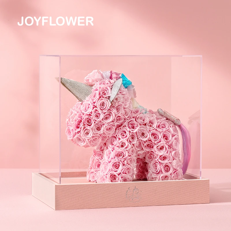 joyflower永生花独角兽礼盒生日情人节礼物送女生朋友生日礼物