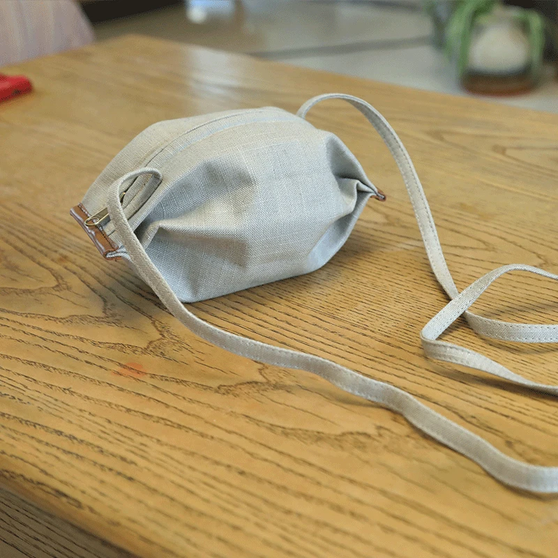 庸庸文艺棉麻布包女新款潮斜挎小包糖果包休闲帆布包轻便小包包