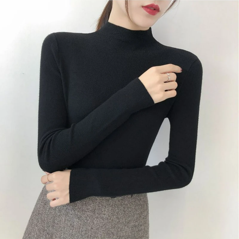 半高领打底毛衣女2024秋冬新款超火ins潮洋气修身内搭针织衫上衣