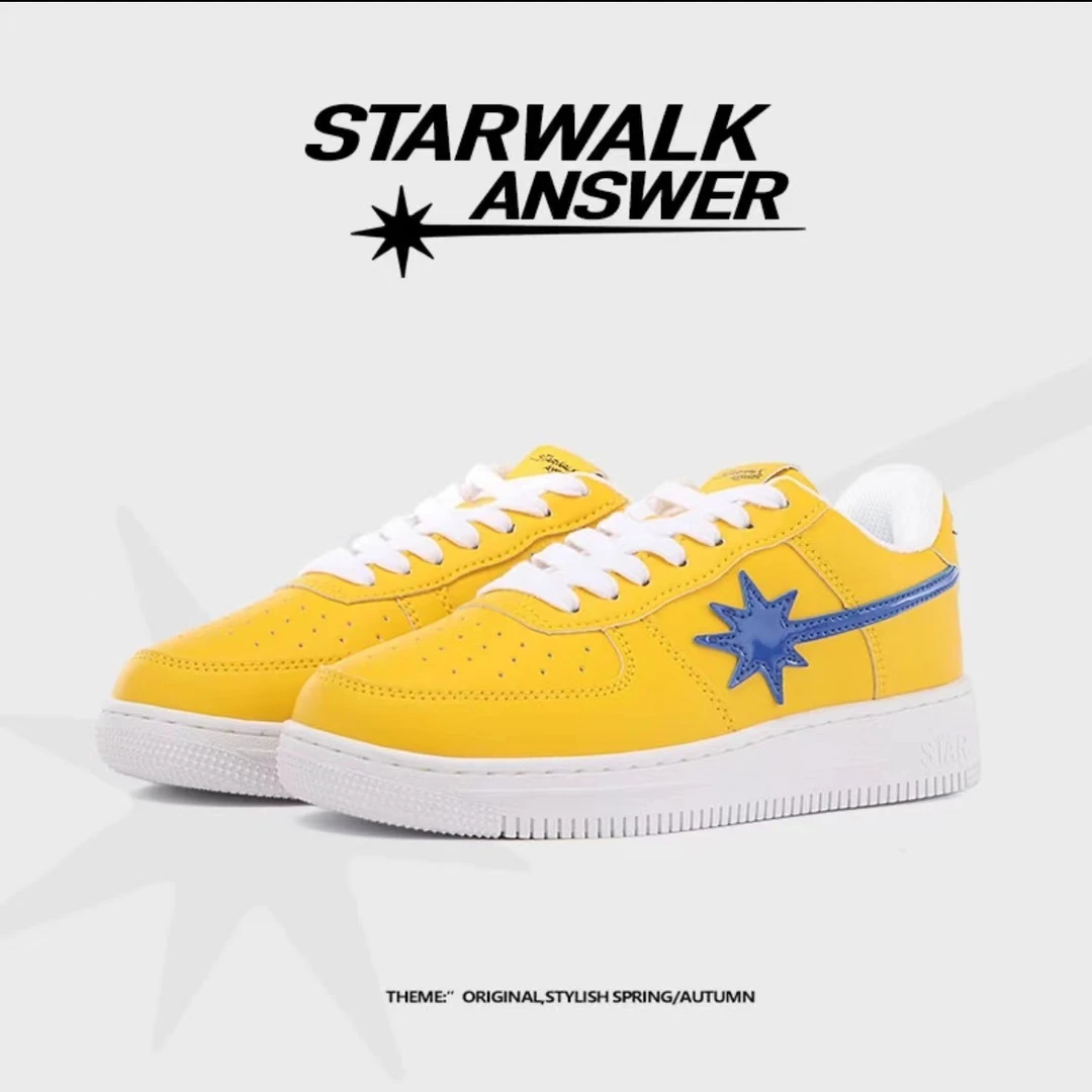 starwalkanswer秋季新款小众潮鞋情侣款女鞋低帮真皮男鞋复古潮牌