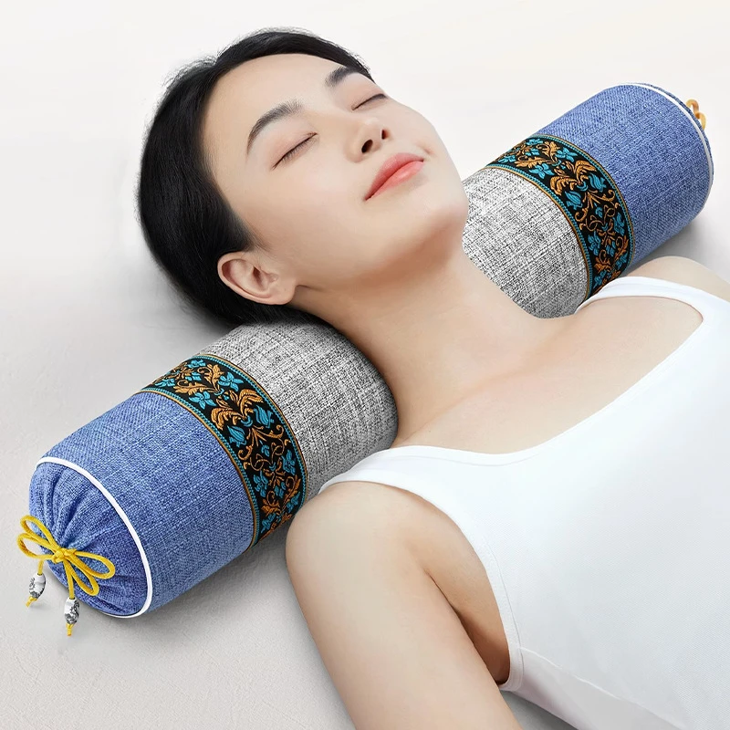 艾草颈椎枕专用睡觉护颈垫腰枕艾草助睡眠圆形圆柱枕头糖果枕