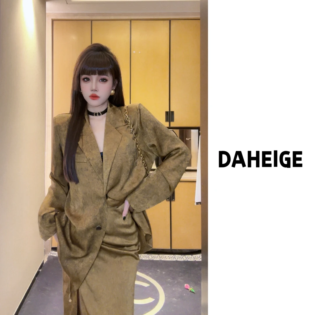 【D.hge】422#廓形肌理感夏季女西装外套高级感缎面设计感上衣