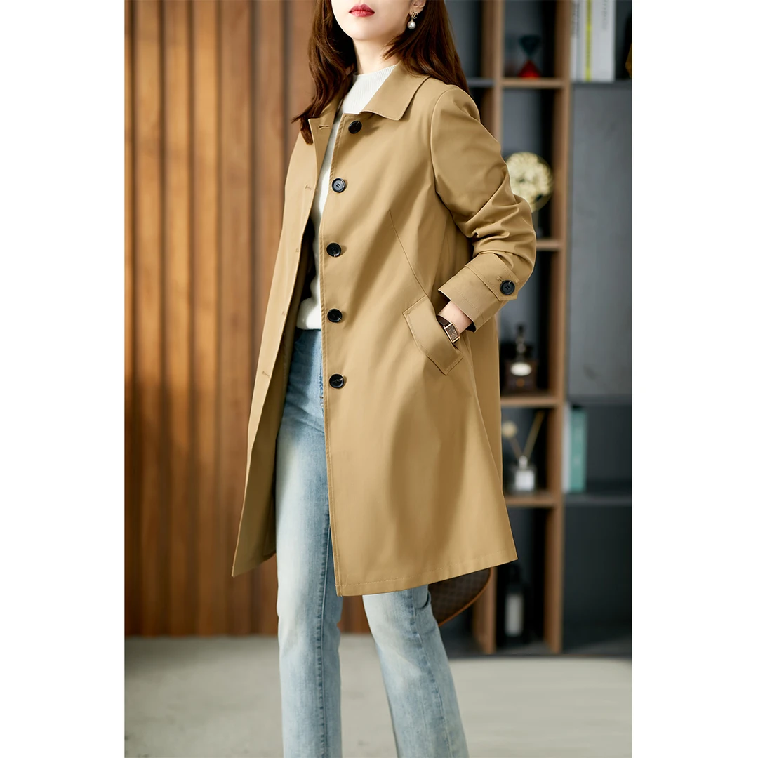 原形时尚英伦风宽松百搭外套春季新款小个子休闲气质风衣U84792