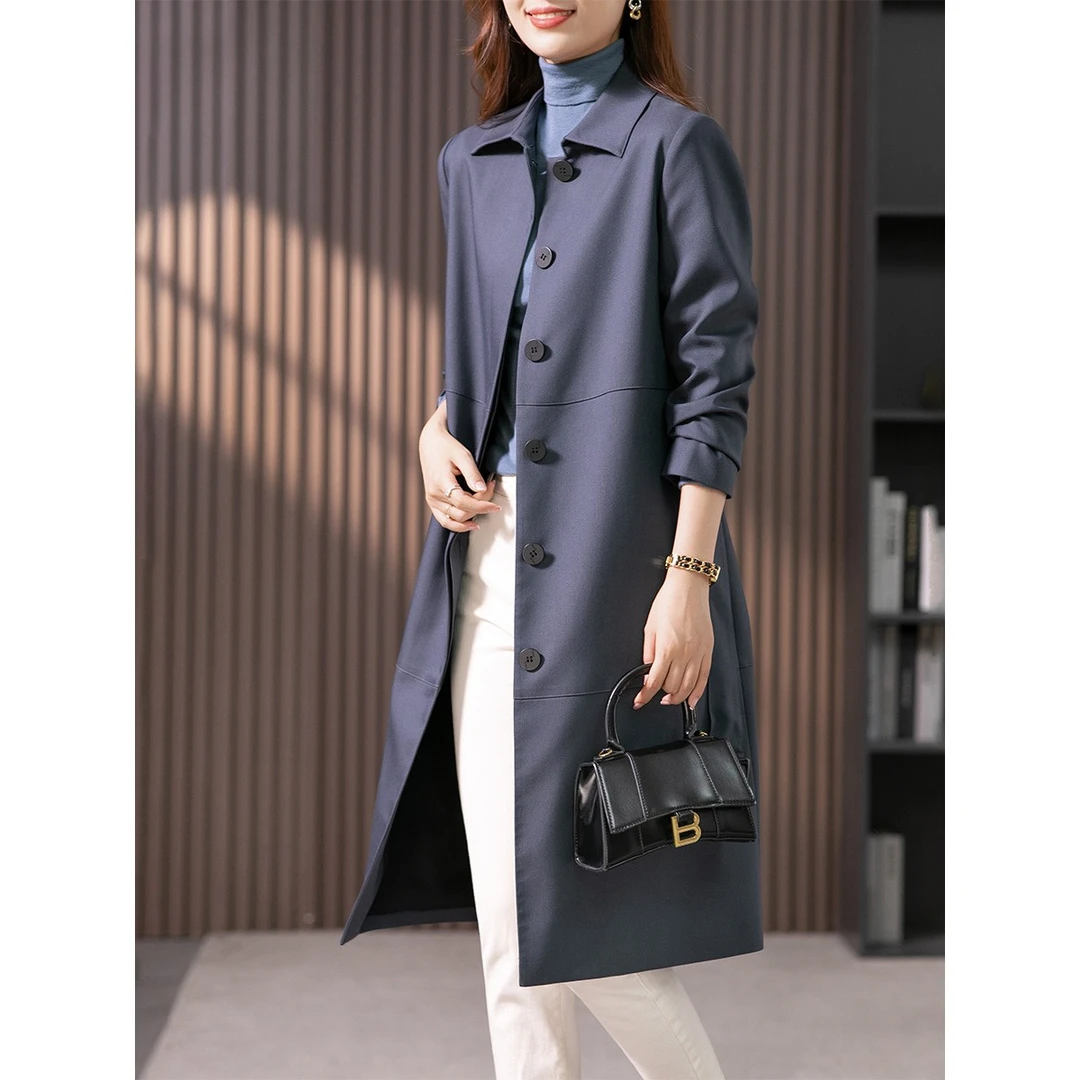 原形2025秋季风衣外套韩系高级感气质正肩宽松休闲大衣U87105