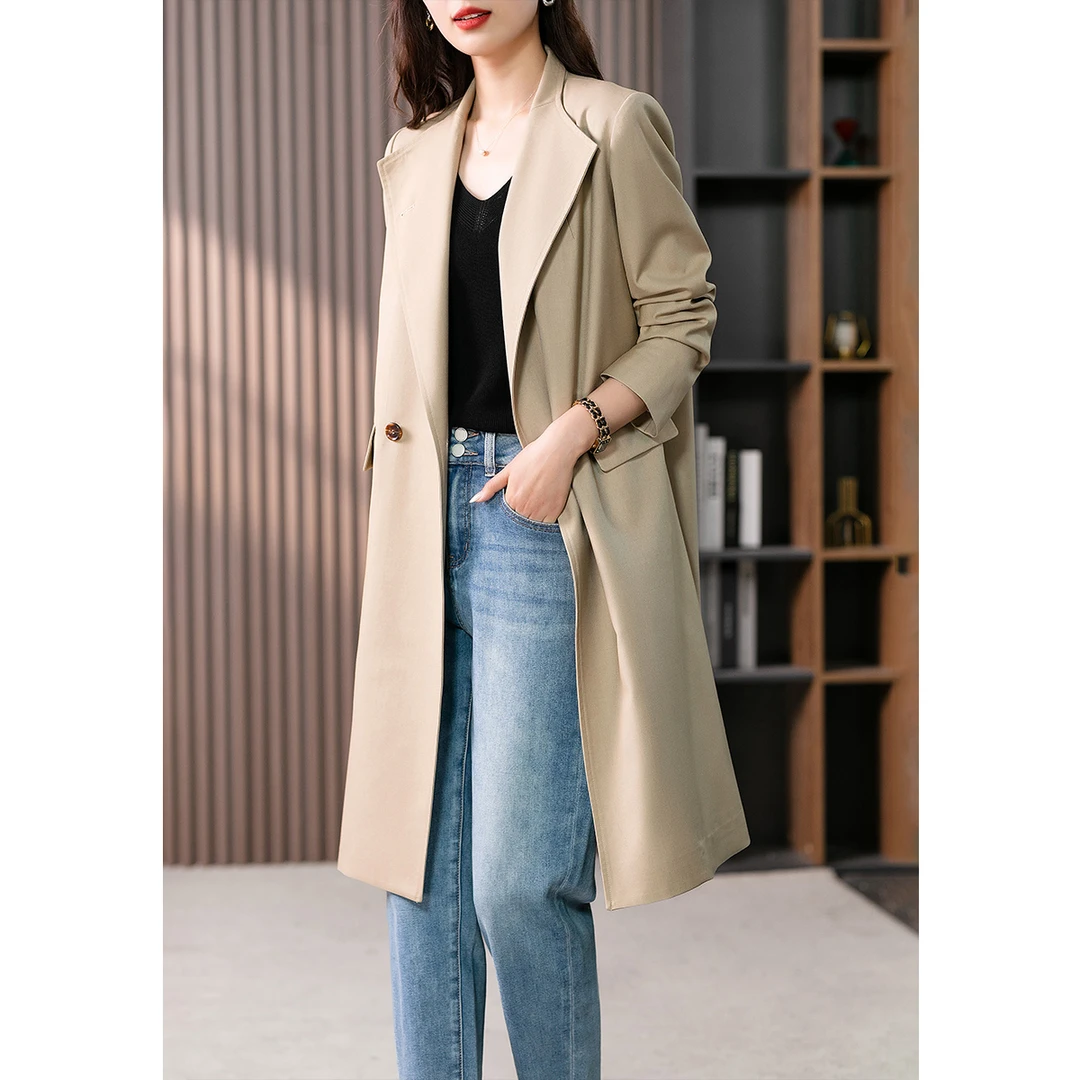 【众心专属】原形2025春季新款高级感小个子休闲气质风衣收腰87888