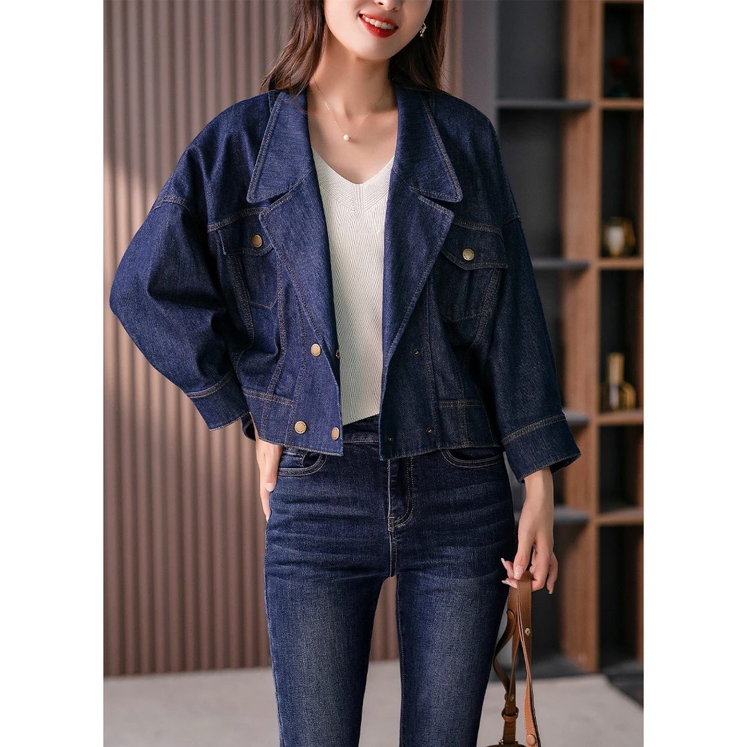 原形2025秋季牛仔短外套韩版宽松显瘦夹克U89394