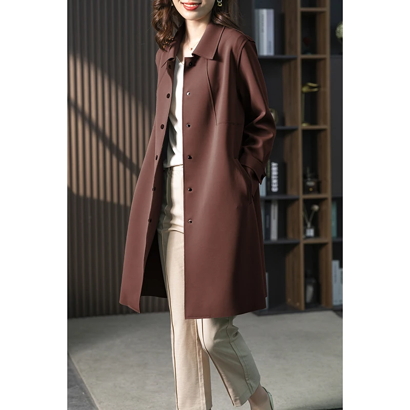 原形2025春秋风衣外套韩版气质英伦风小个子垂感大衣宽松U83945