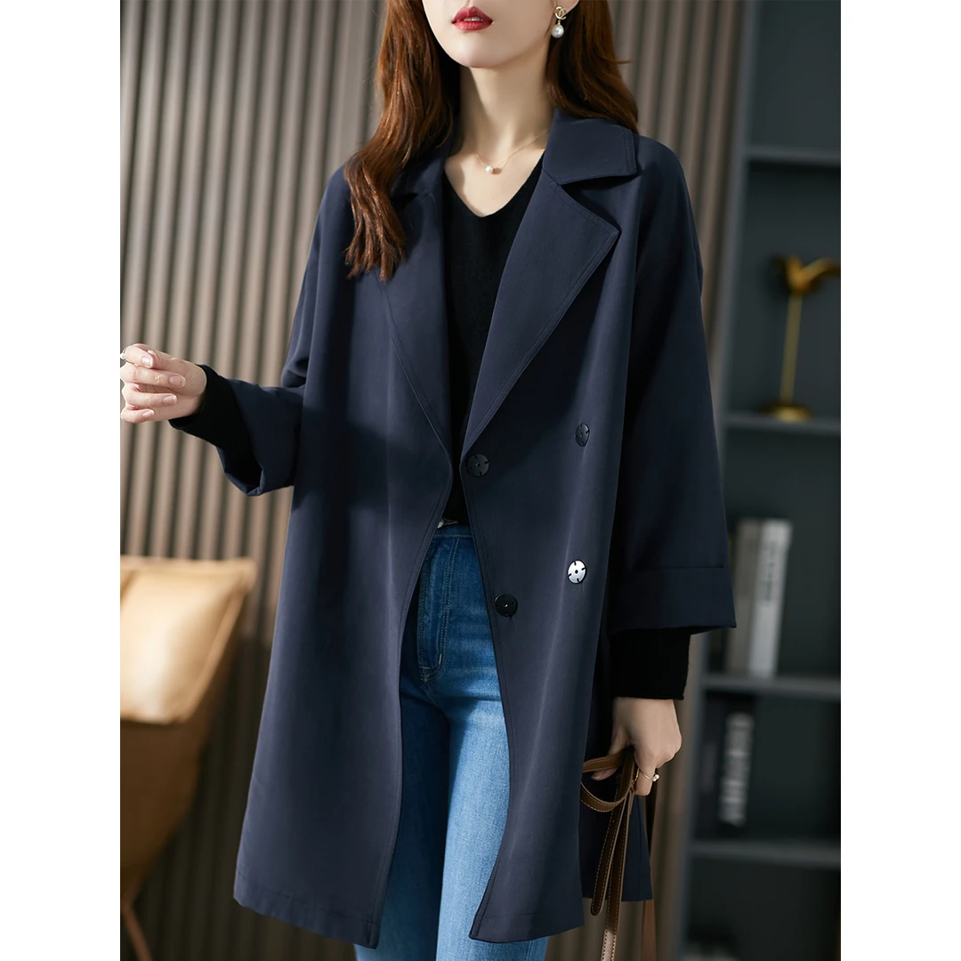 原形2025秋季韩版宽松显瘦大衣大码休闲女士外套U76472