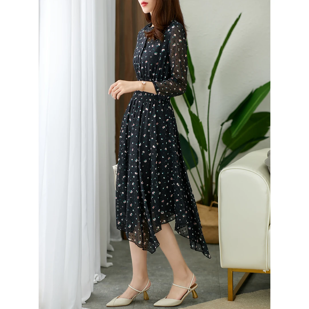 原形2025春夏季洋气法式碎花连衣裙韩版收腰显瘦长裙70381