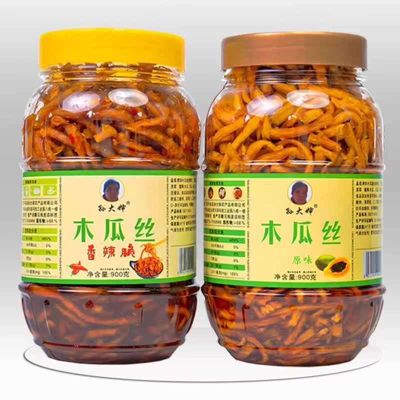 香辣木瓜丝农家手工老坛腌制爽口开胃开盖清脆香脆爽脆下饭菜