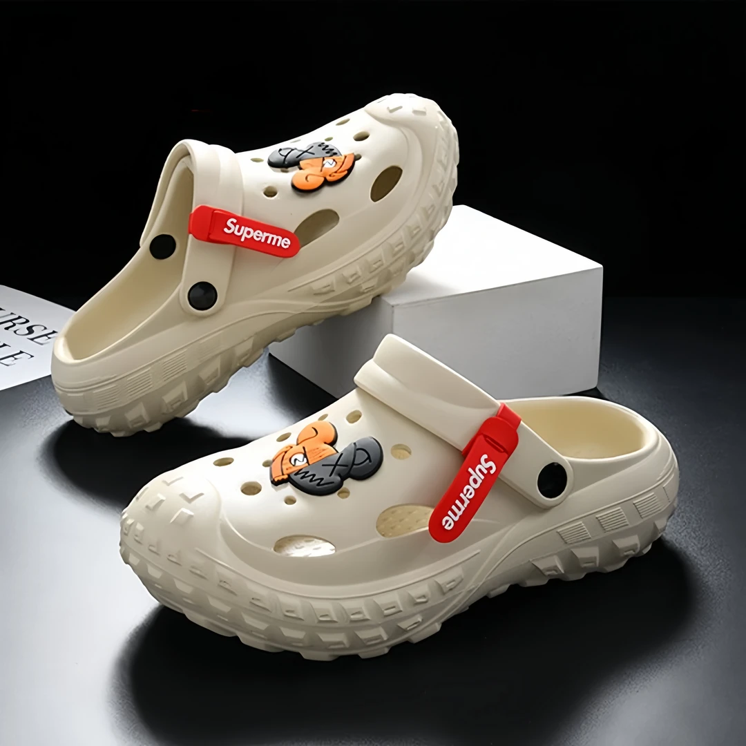 洞洞鞋男2023夏季爆款防滑男女包头拖鞋男士外出开车上班沙滩凉鞋