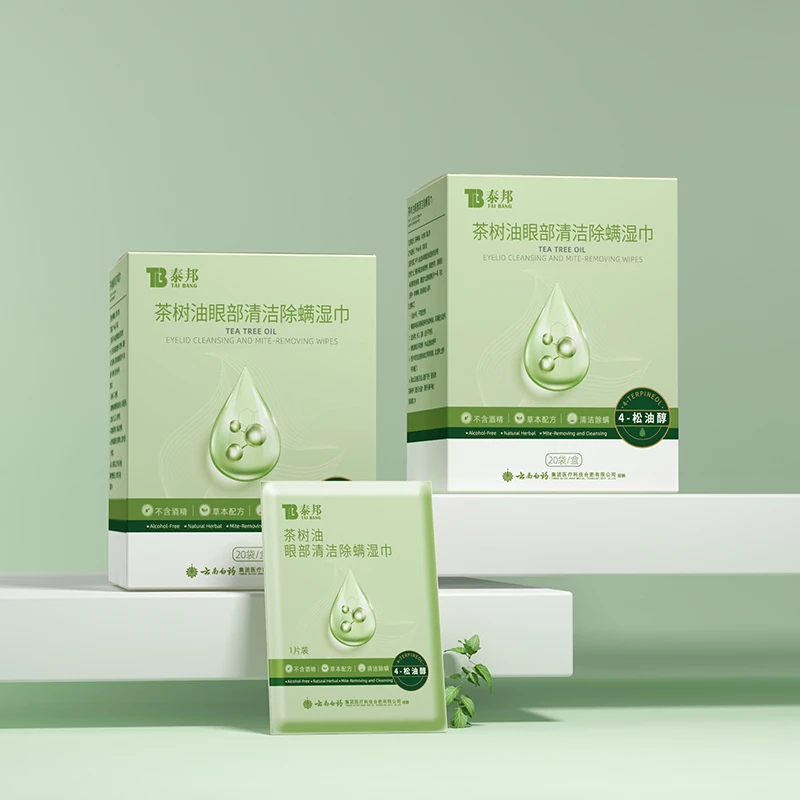 泰邦茶树油眼部清洁一次性除螨湿巾保湿便携补水补水松油醇草本