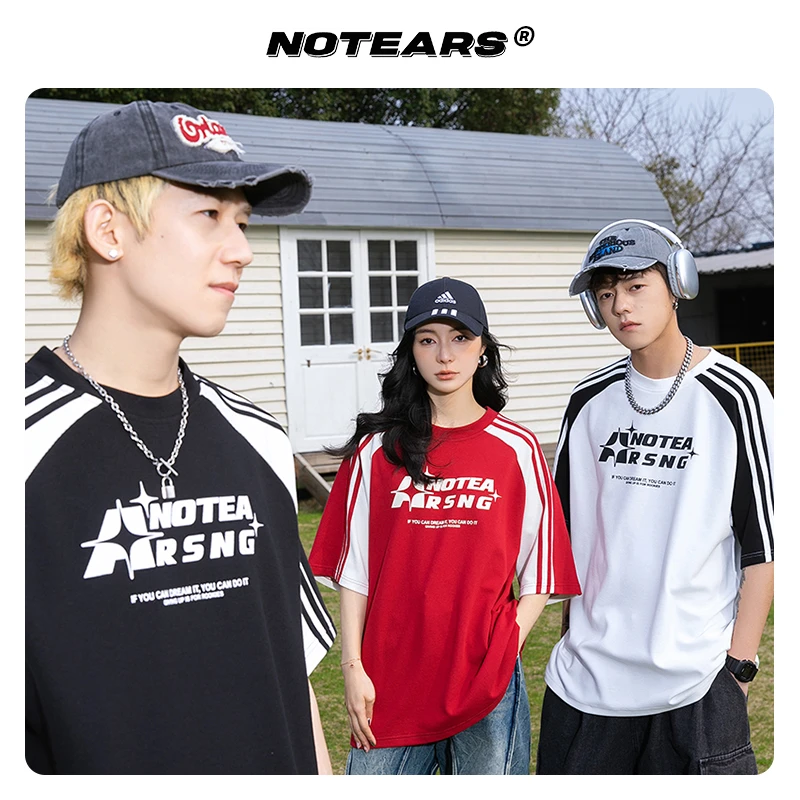 NOTEARS/没有眼泪  时尚情侣款条纹短袖T恤男女同款DT8201