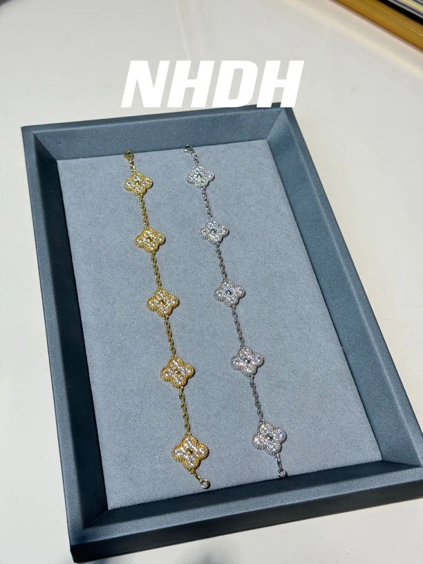 合金合成锆石手链 【v金版本】满镶五花手链