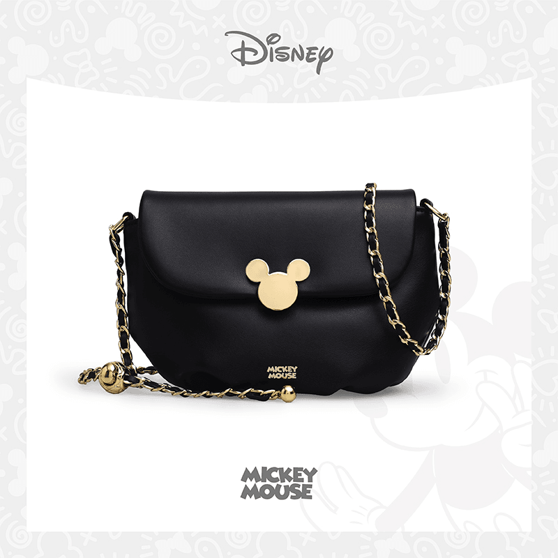 Disney/迪士尼米奇云朵包时尚百搭斜跨女士小众网红夏季黑色简约