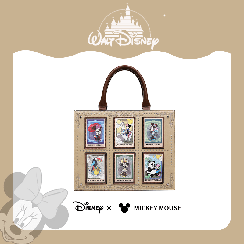【Disney/迪士尼】米妮复古印花漫画卡片包时尚百搭女士小众单肩