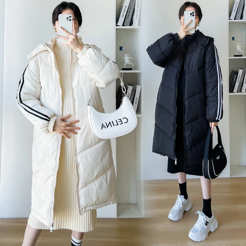 孕妇装2024秋冬新款中长款棉衣服秋冬季孕妇加绒保暖外穿外套棉服