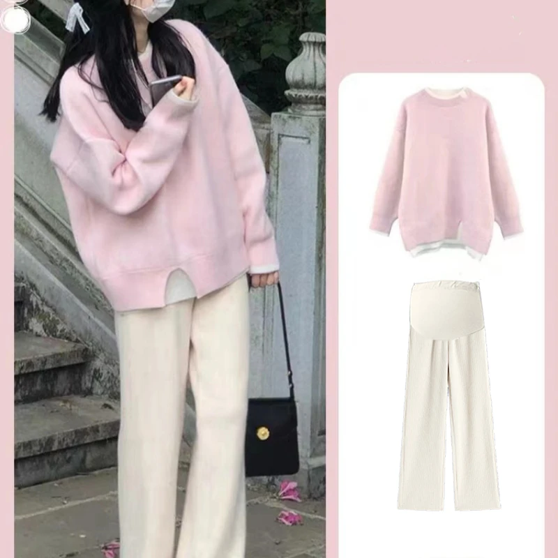 孕妇春秋毛衣2024新款休闲洋气时尚针织衣小个子孕妇毛衣春秋冬款