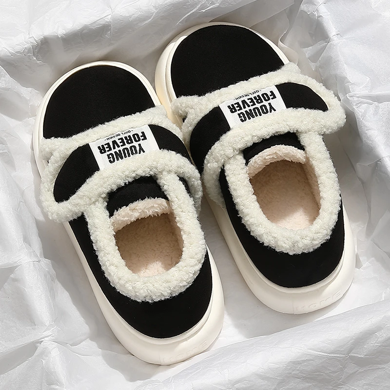 勃肯棉拖鞋女冬季外穿羊羔毛2025年新款时尚厚底防滑毛毛加绒棉鞋