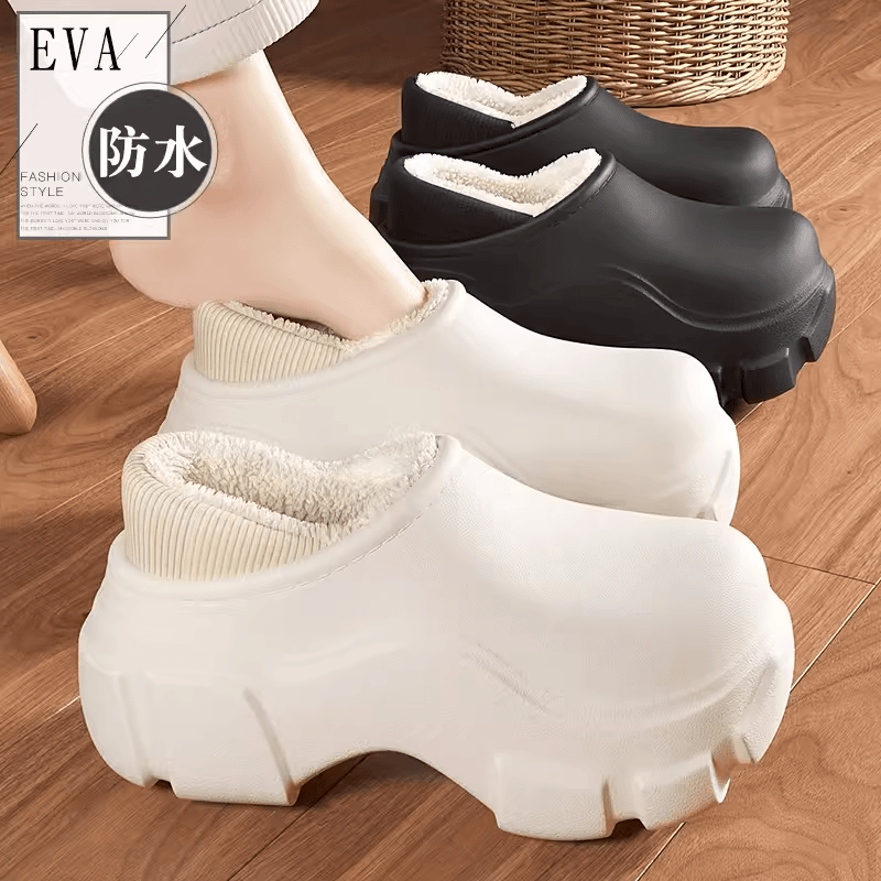 防水棉拖鞋女士秋冬季2024新款室内家居厚底外穿包跟月子护士棉鞋