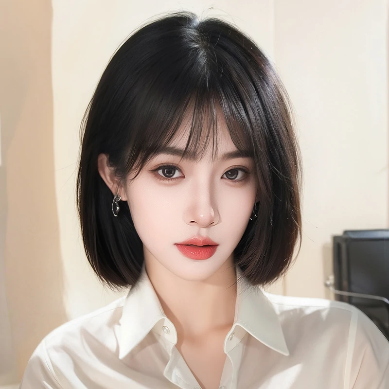 短发假发套女款全头套自然减龄波波头仿真发锁骨发整顶日常假发套