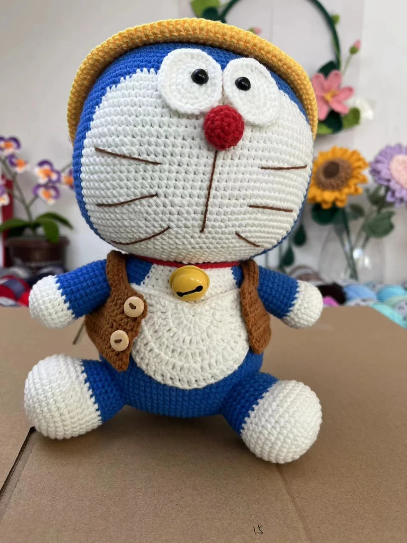 变装哆啦a梦成品玩偶叮当猫公仔毛线娃娃钩编织手工diy钩织成品