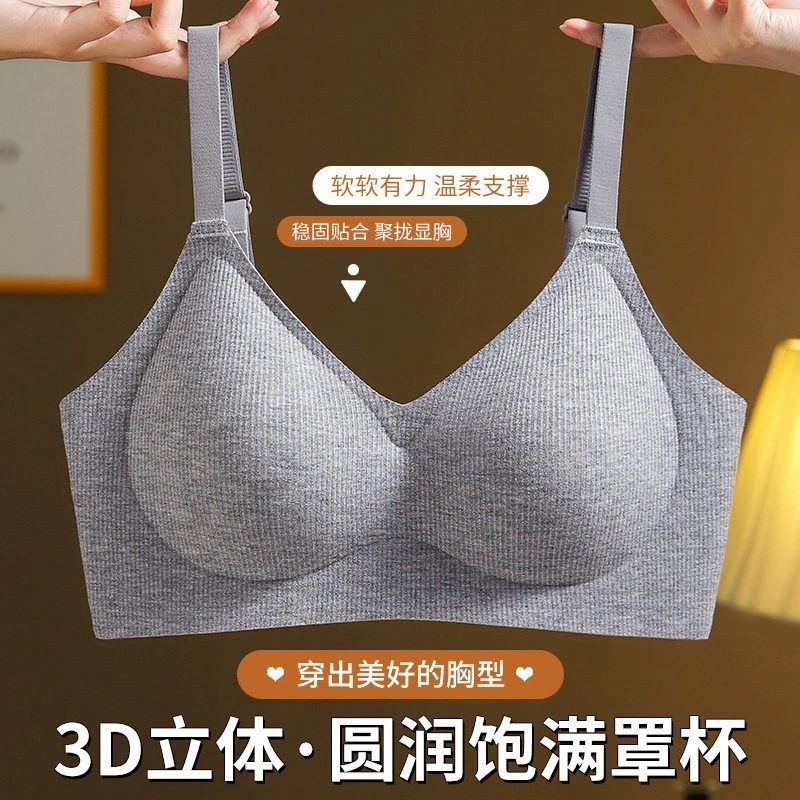 2024新款内衣女小胸聚拢型文胸无痕提拉防下垂无钢圈调整型文胸罩