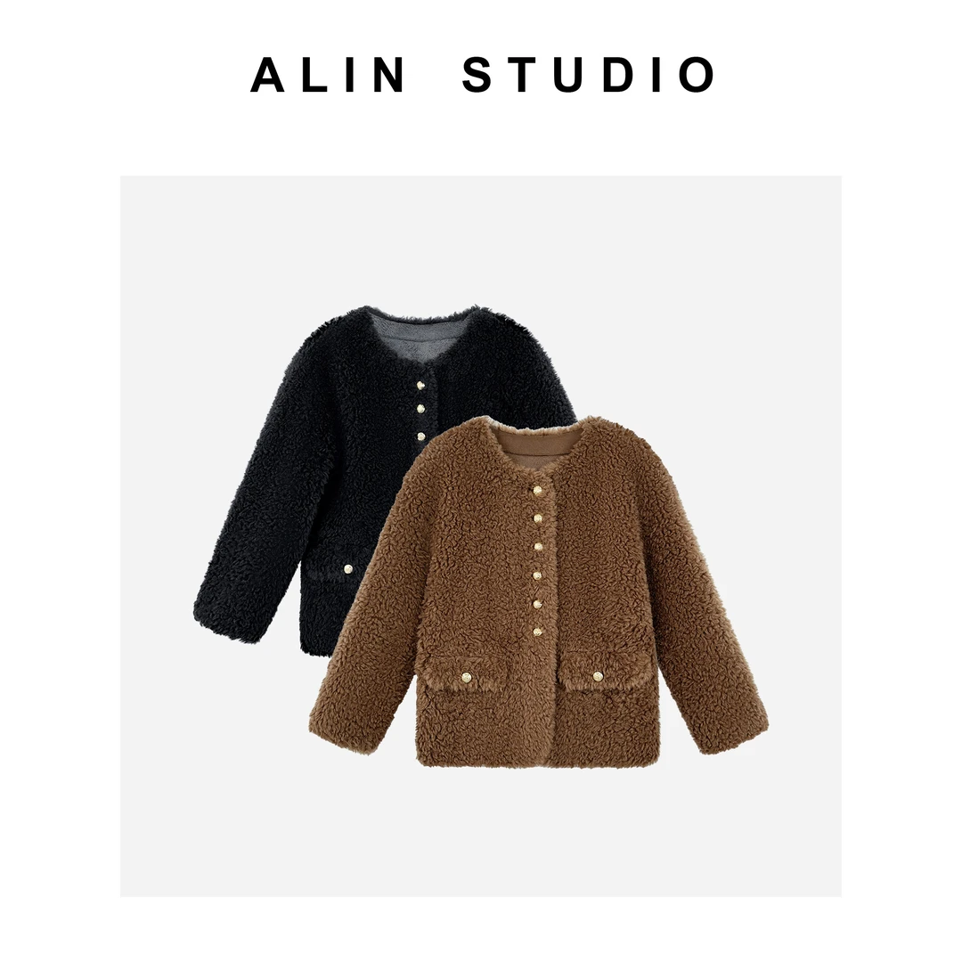 ALIN【皮毛一体小香外套】秋冬气质皮毛一体全羊毛小香外套JZL11678