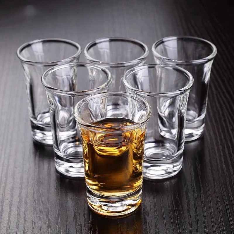 玻璃白酒杯加厚子弹杯一口杯烈酒中式烈酒杯小酒盅套装家用分酒具