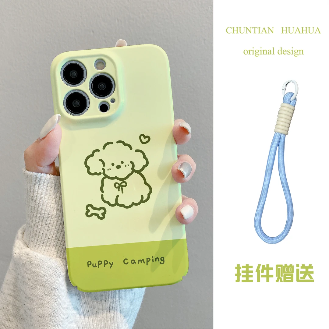 绿色狗狗适用苹果15/13pro软胶菲林小米14vivo华为oppo创意手机壳