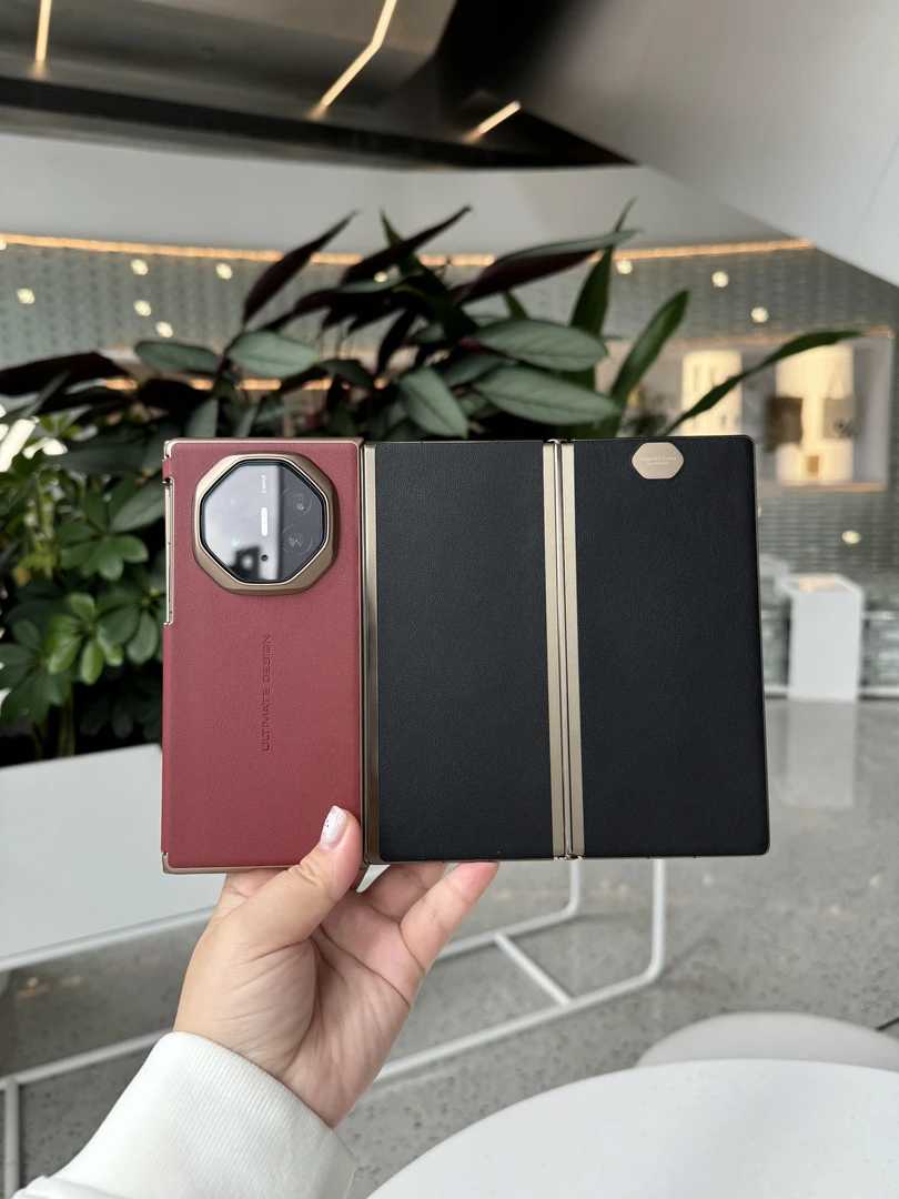 适用于华为Mate XT非凡大师 皮革纤维中轴手机壳 商务简约