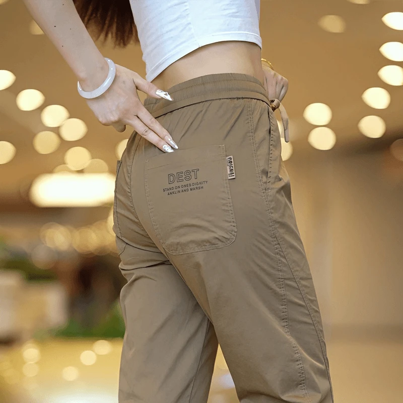 夏季薄款休闲长裤男潮牌韩版户外运动裤男宽松束脚耐磨耐穿休闲裤