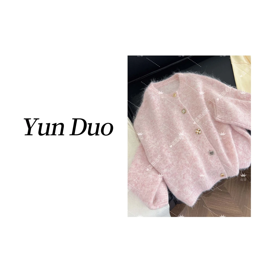 云朵定制 【水蜜桃】千金贵气感软糯温柔开衫系扣毛衣IB49