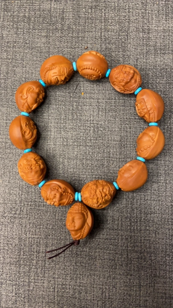 橄榄核雕刻 十大弟子核雕