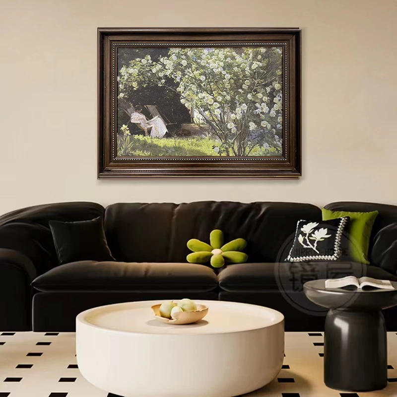 208白玫瑰花园-肌理油画复刻柯罗耶床头餐厅沙发卧室书房客厅挂画