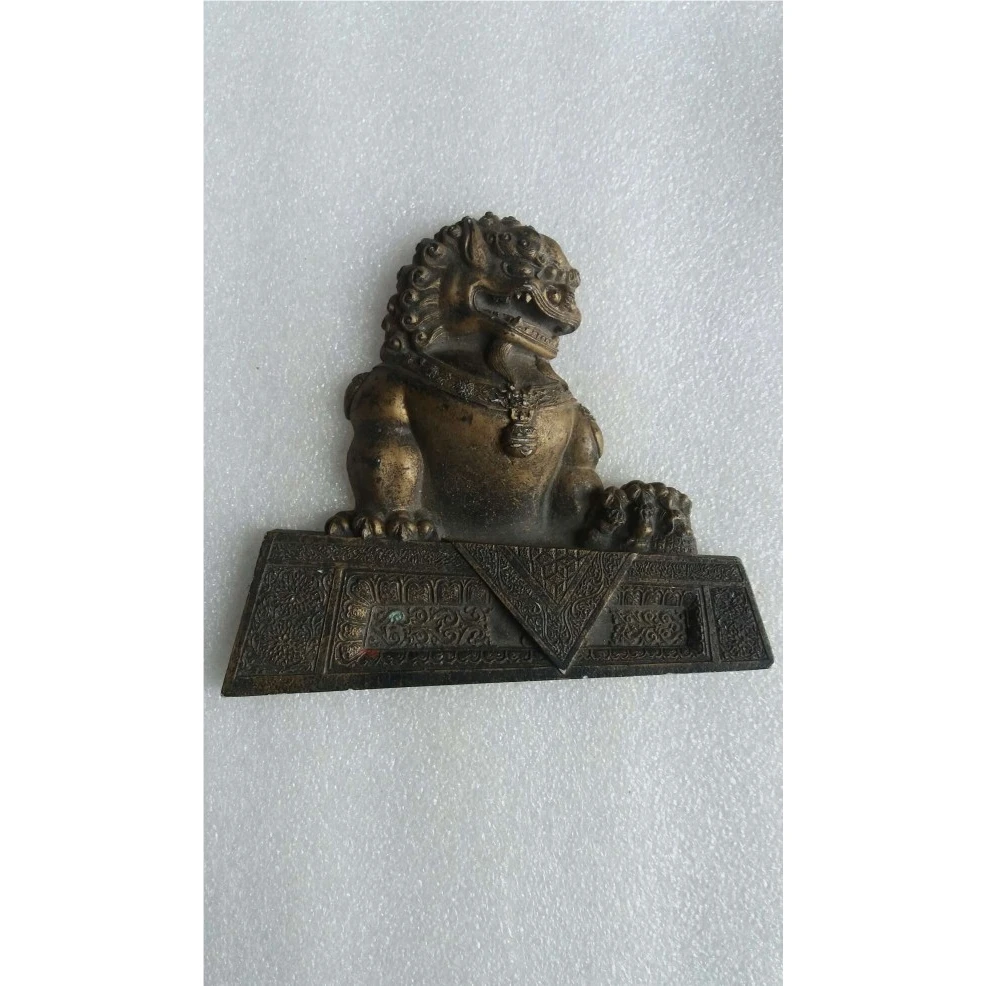 老年份狮子如图可能是石膏水泥类材质1个库存旧藏文玩艺术收藏