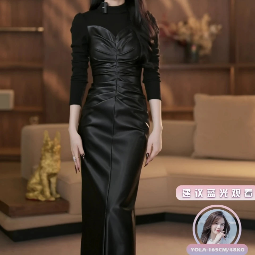 【yola】猫女冬季新款法式气质收腰显瘦连衣裙-YL11156