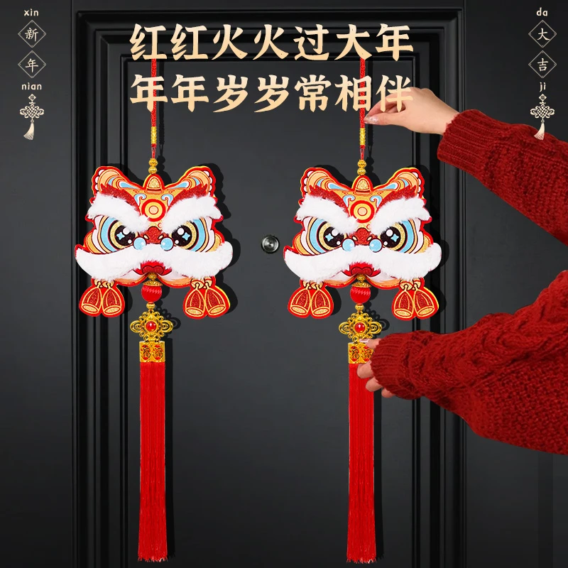 醒狮大挂件春节过年客厅室内场景布置装饰鞭炮灯笼醒狮挂饰