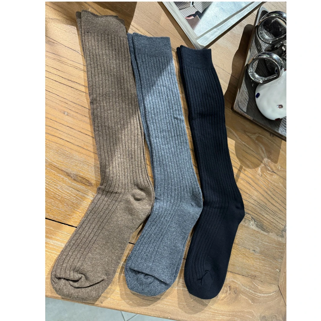 宇姐精选8010 纯色条纹小腿袜