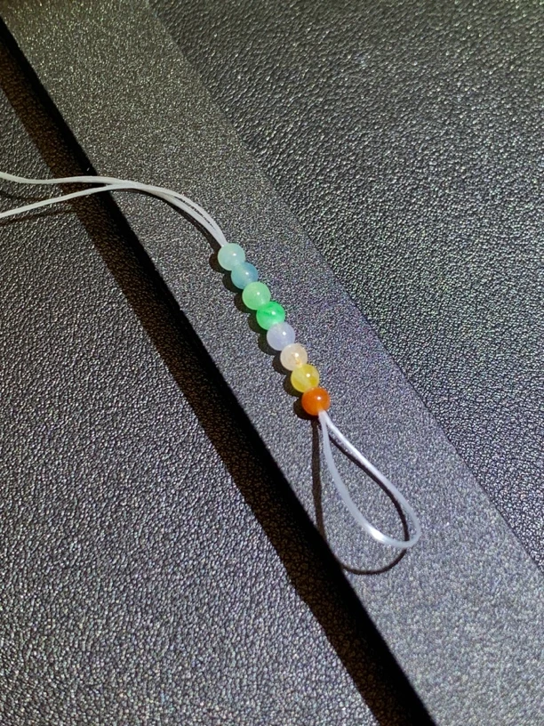 缅甸天然A货翡翠七色彩虹8颗一组