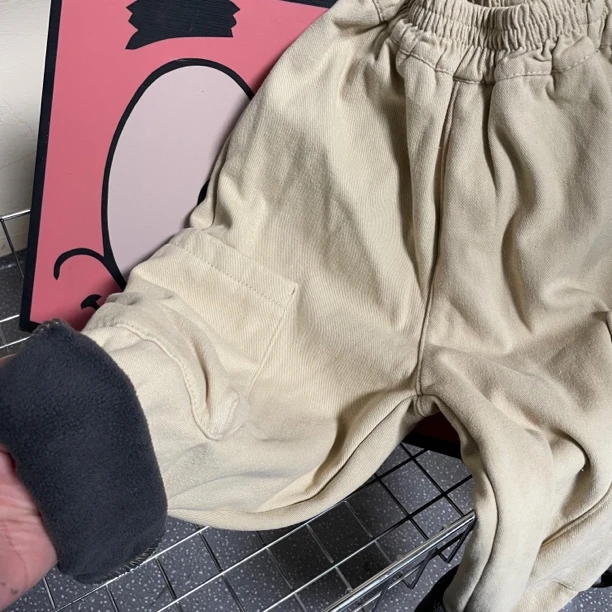 664男女童加绒工装裤潮流休闲时尚