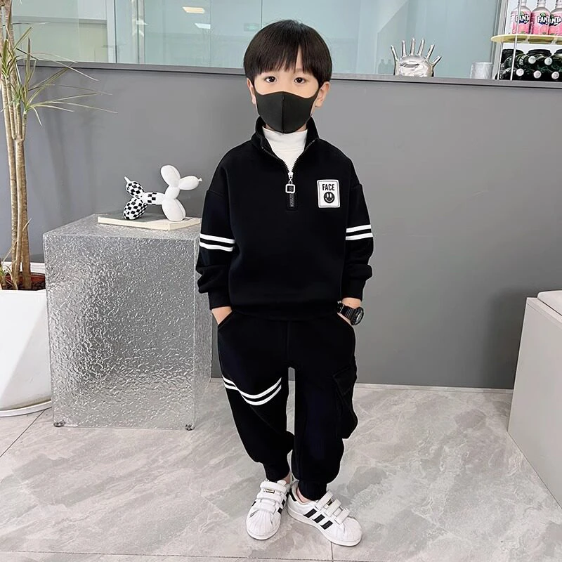 817男女童加绒休闲套装