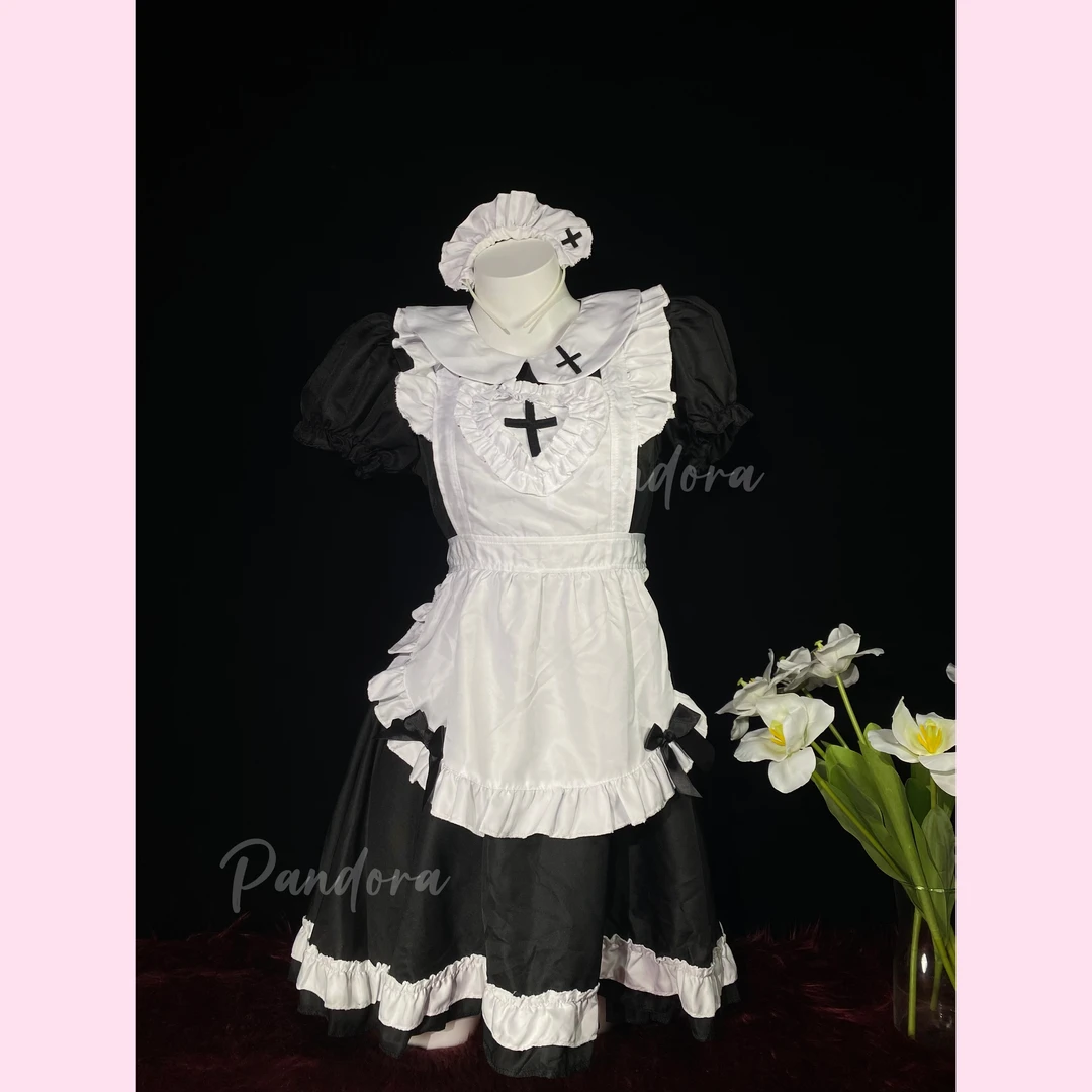 『Pandora』日系软妹女仆套装洛丽塔二次元经典黑白可爱连衣裙女佣