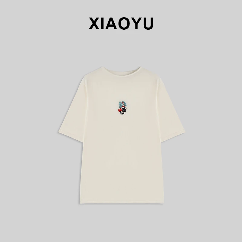 2024夏季新款裸感美人鱼串珠针织衫短袖T恤上衣T036