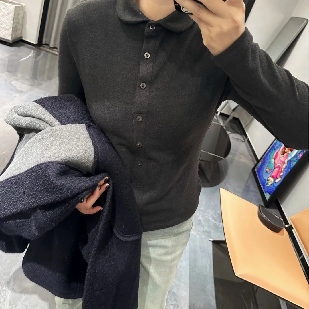 【小雨姐】显瘦长袖网红针织时尚打底德绒翻领C909