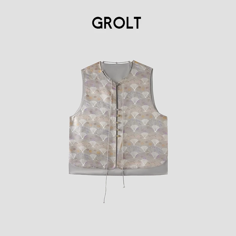 新中式宋锦马甲 重工提花X816