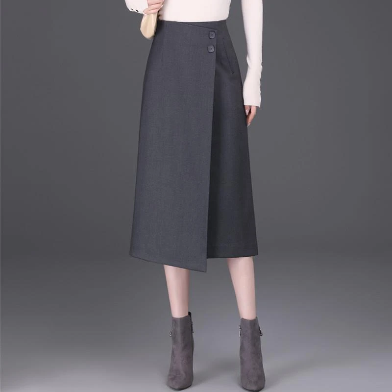 不规则一步裙半身裙女秋冬2023新款高腰显瘦中长款直筒包臀裙垂感